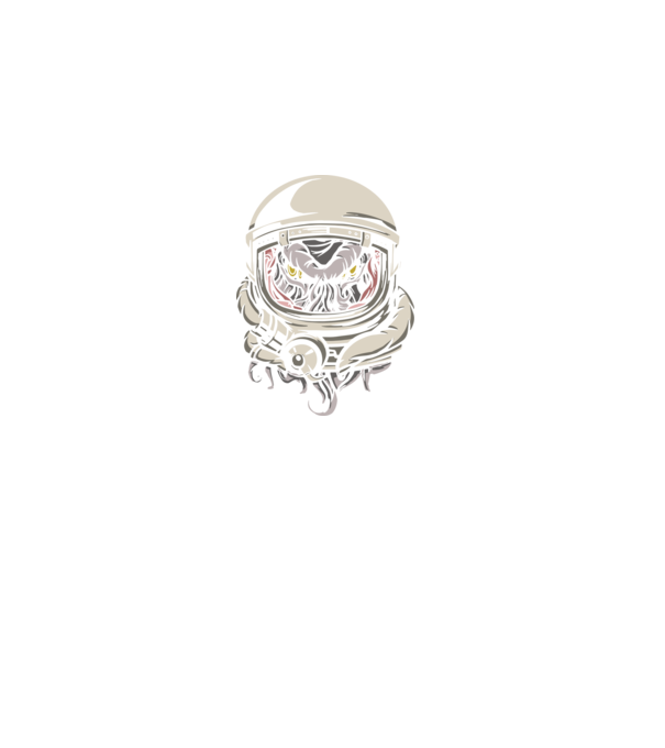Űrhajós Cthulhu minta fekete pólón