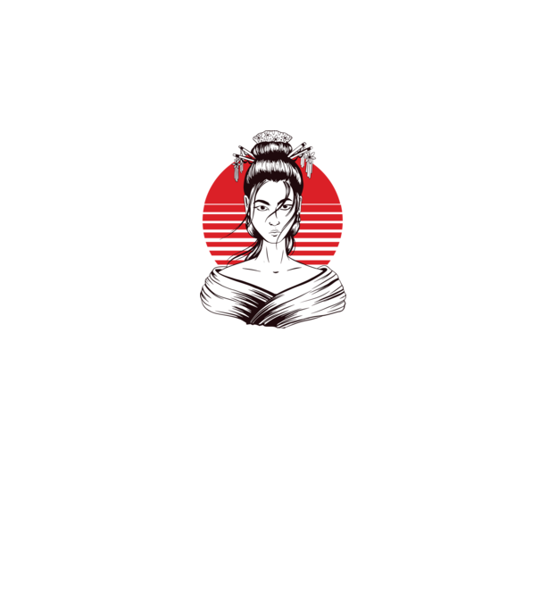 Japán Gésa minta szürke pólón