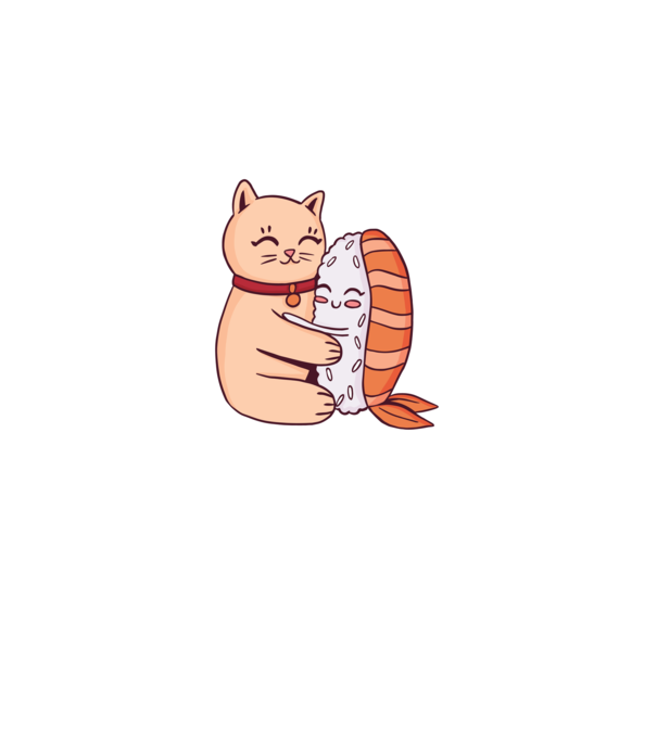 Sushi Cicával minta királykék pólón