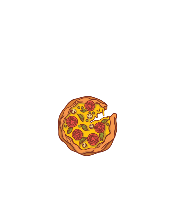 Pizza minta fehér pólón