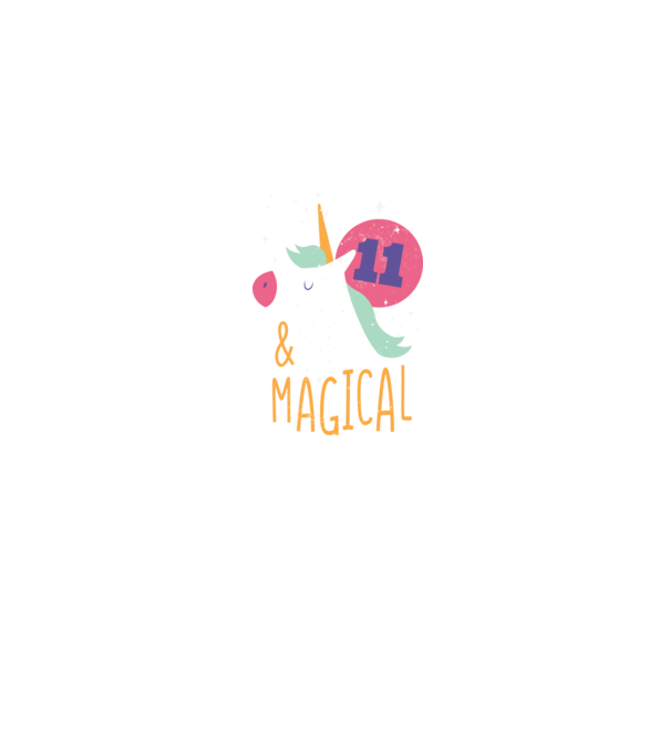 I'm 11 and Magical Unikornis minta farmerkék pólón