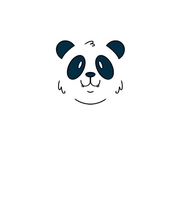 Panda Fej minta fehér pólón