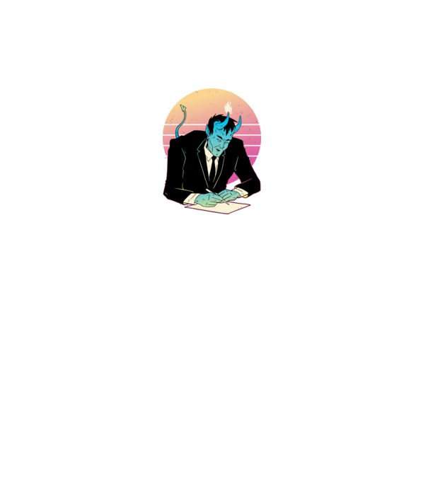 Devil vaporwave minta fekete pólón