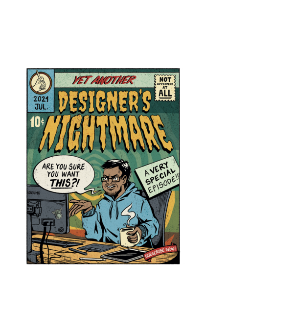 Designers Nightmare minta fehér pólón