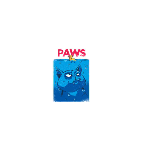 Paws Macska támadásban minta fekete pólón