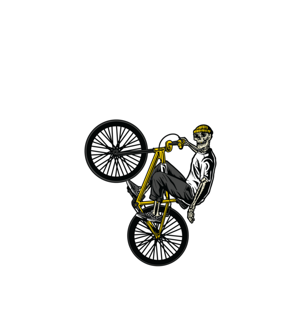 Csontváz BMX minta fekete pólón