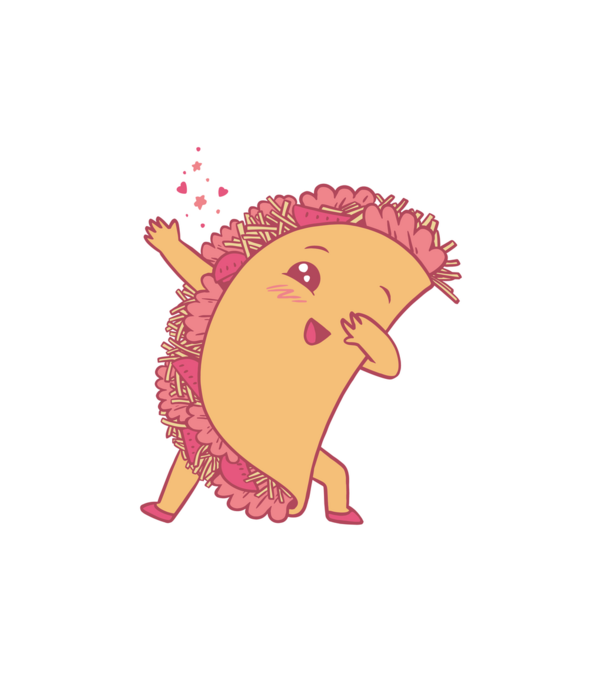 Kawaii Taco DAB minta fehér pólón
