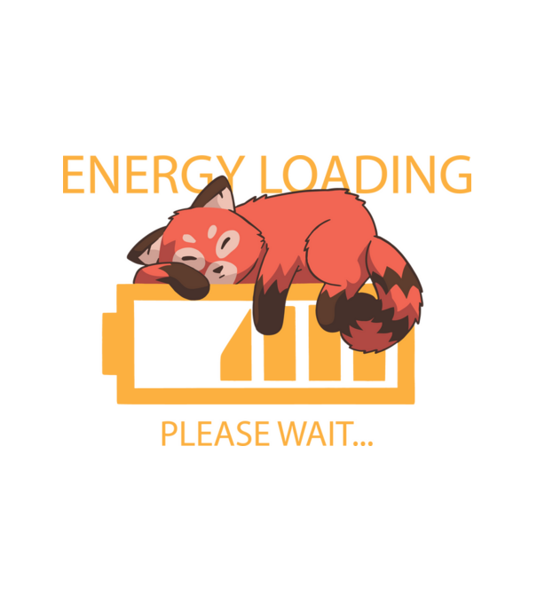 Vörös panda energiaszint minta fehér pólón