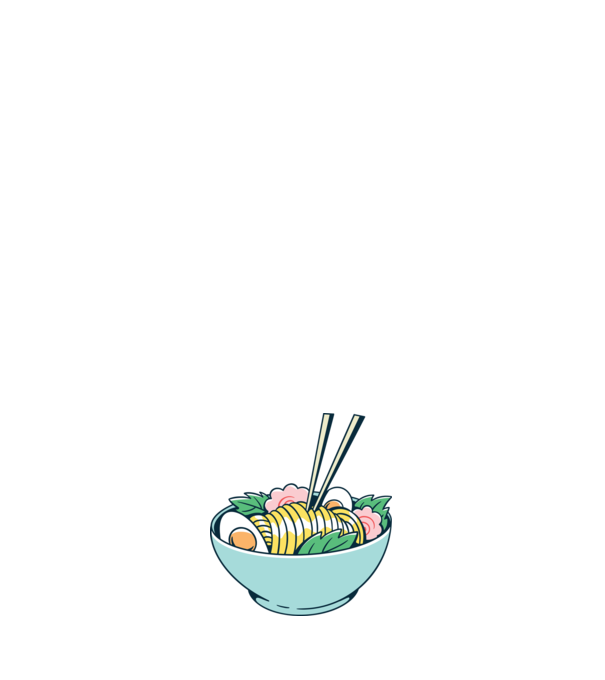 Ramen tészta minta zöld pólón