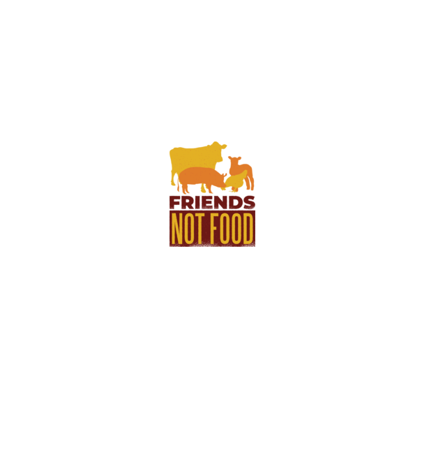 Friends not Food Vegán minta fehér/piros pólón