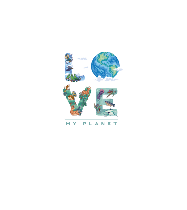 Love my Planet - Szeresd a Földet minta fekete pólón