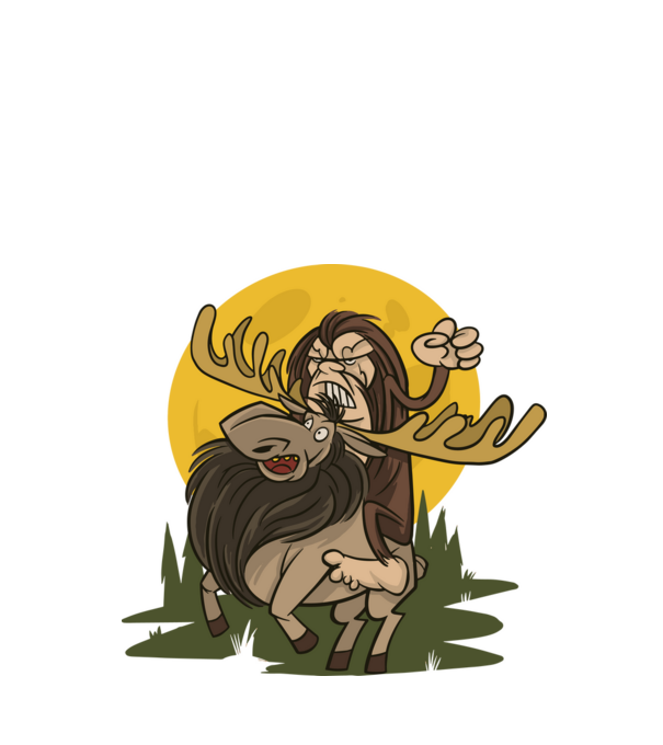 Lovagló Bigfoot minta fekete pólón