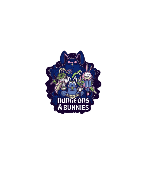 Dungeons And Rabbits minta fekete pólón