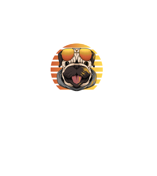 Retro mopsz minta fekete pólón