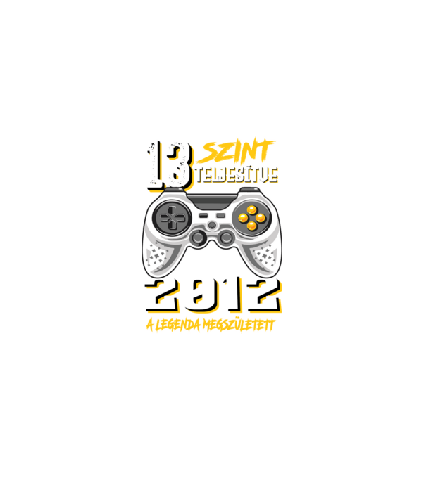 GAMER szint teljesítve 13. 2012 minta fekete pólón