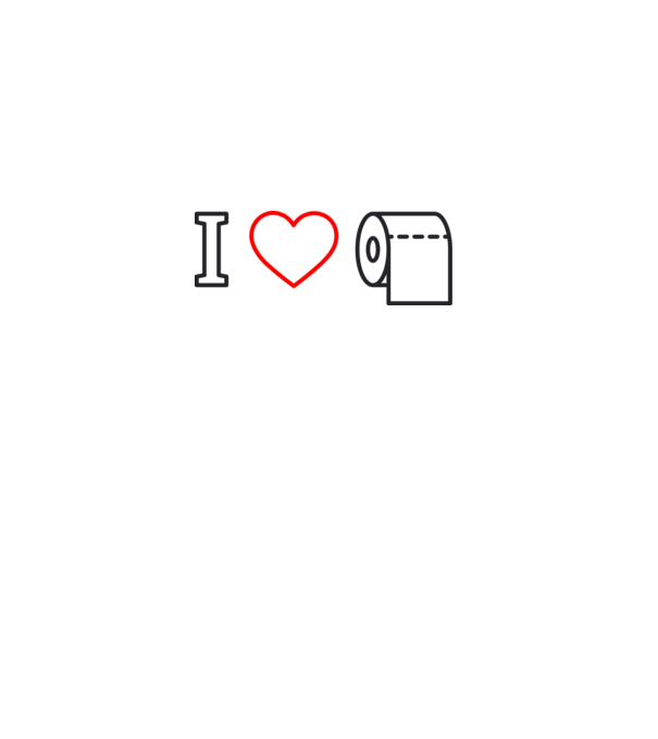 I love wc papír minta fehér pólón