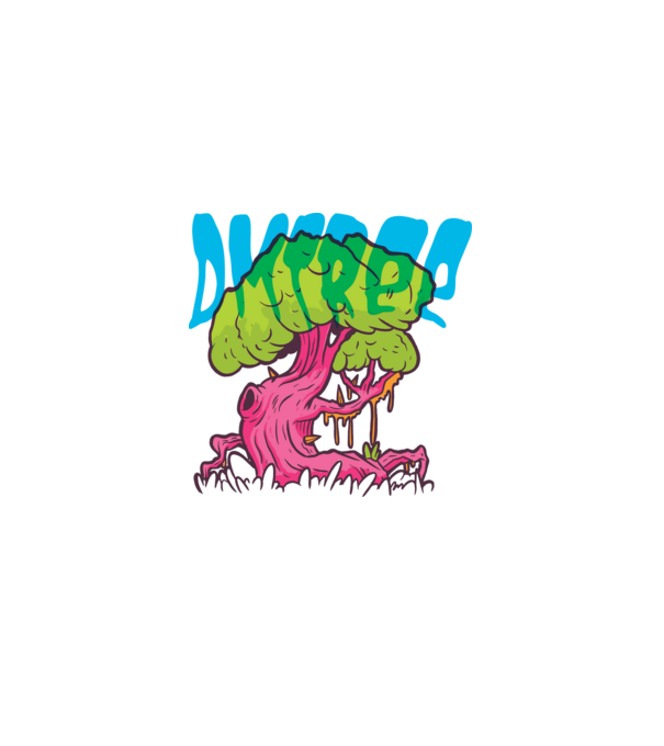 DM Tree minta szürke pólón