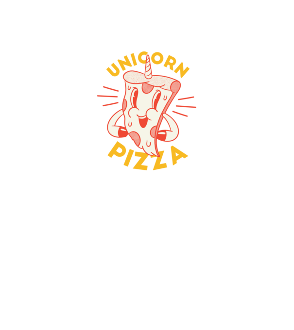 Unikornis Pizza minta fekete pólón