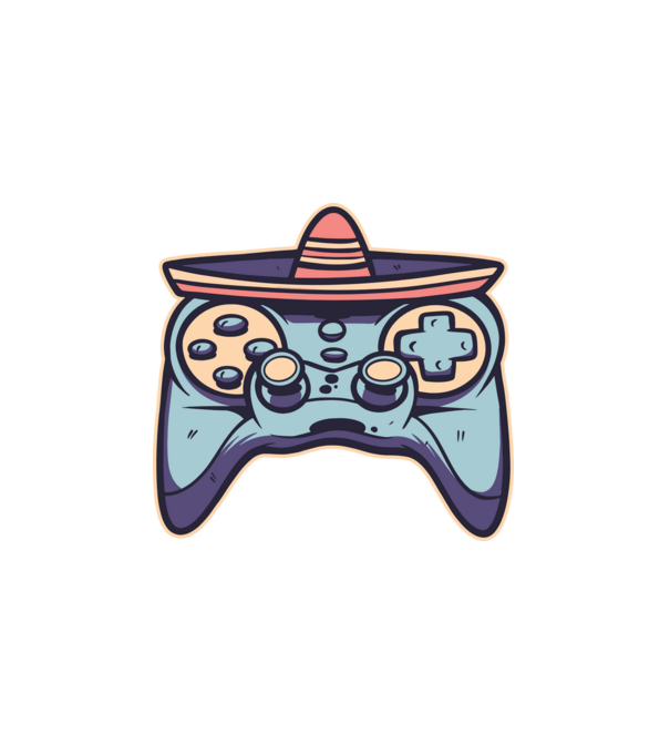 mexican joystick minta fehér pólón