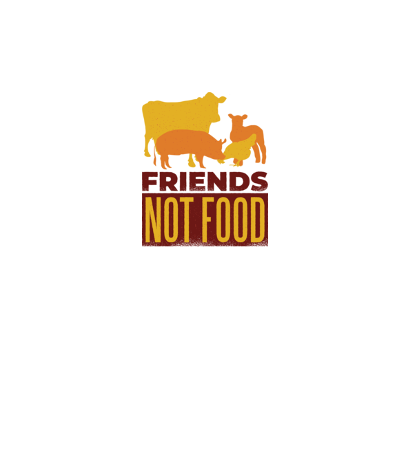 Friends not Food Vegán minta fehér pólón