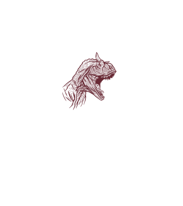 Carnotaurus minta fehér pólón