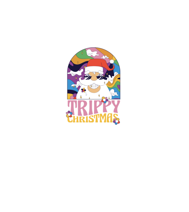 Trippy Mikulás minta fekete pólón