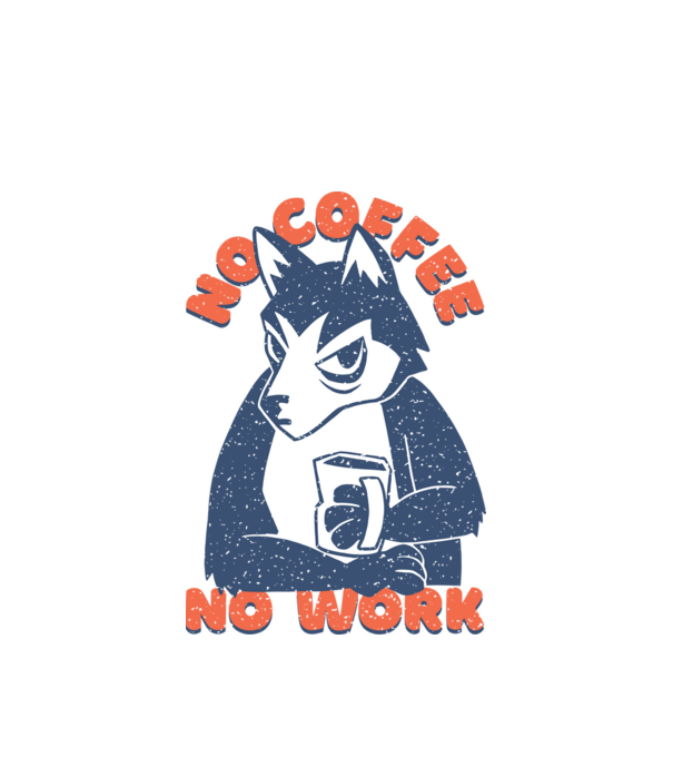 No coffee no work minta fehér pólón