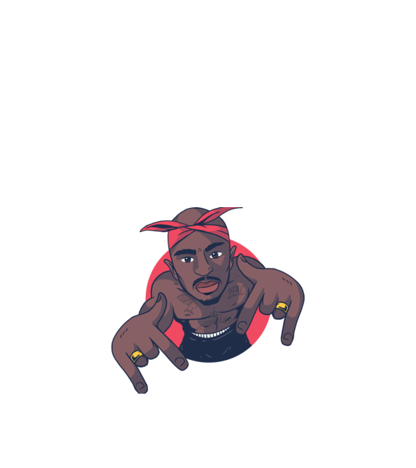 Tupac Shakur Rap minta fekete pólón