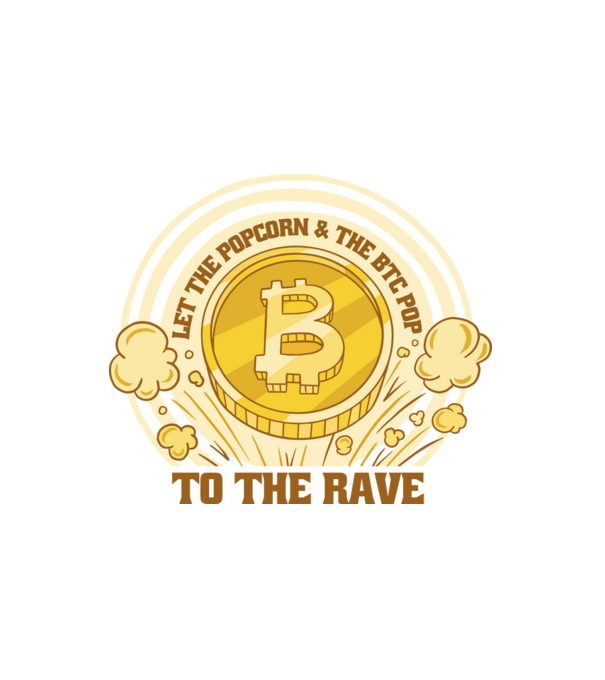 Bitcoin to the Rave minta fehér pólón