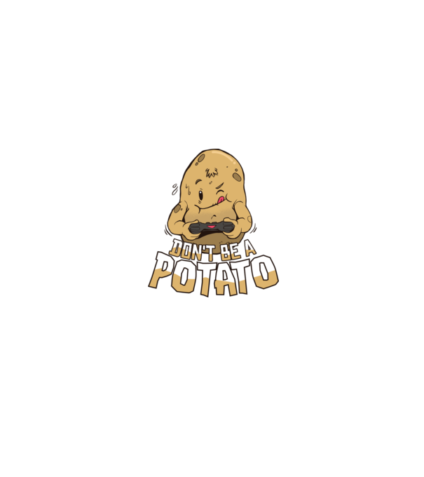 Don't be a Potato Gamer minta fehér/piros pólón