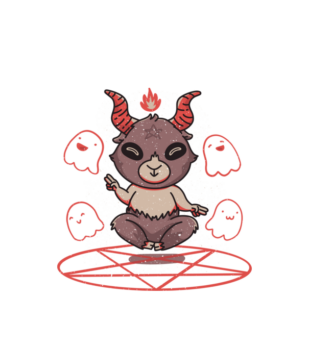 Cuki Baphomet minta fehér pólón