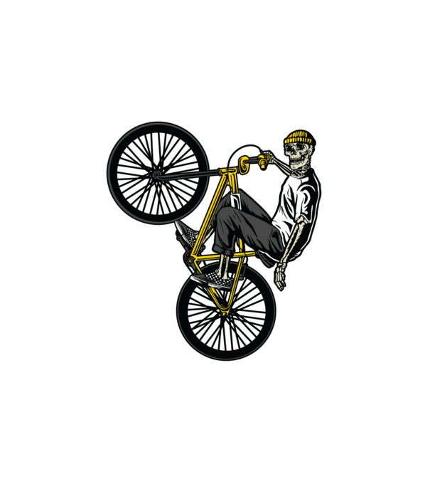 Csontváz BMX minta fehér pólón