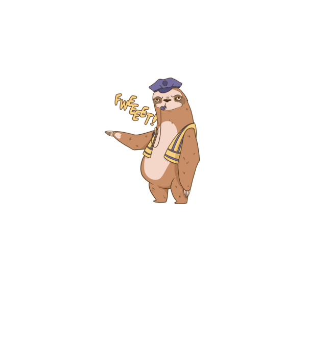 Sloth Traffic Cop minta fehér pólón
