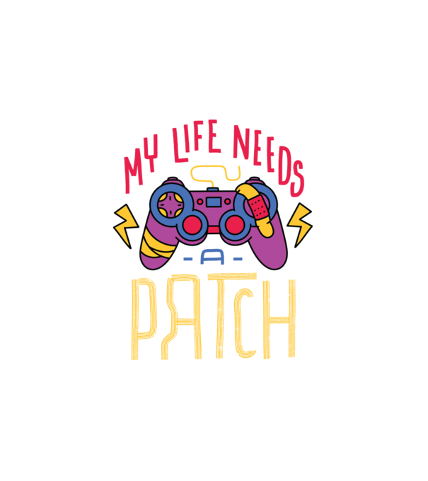 My life needs a patch Gamer minta fehér pólón