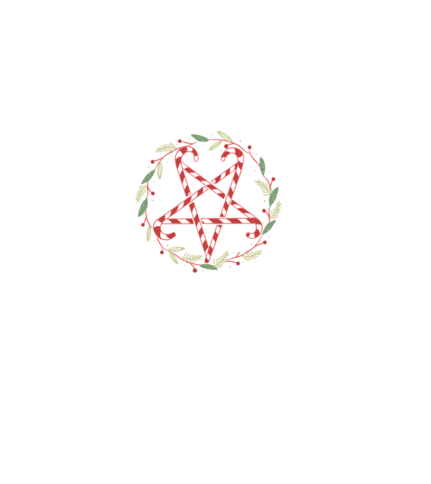 Karácsonyi Pentagram minta fekete pólón