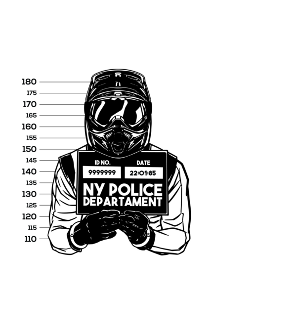 Mugshot minta fehér pólón