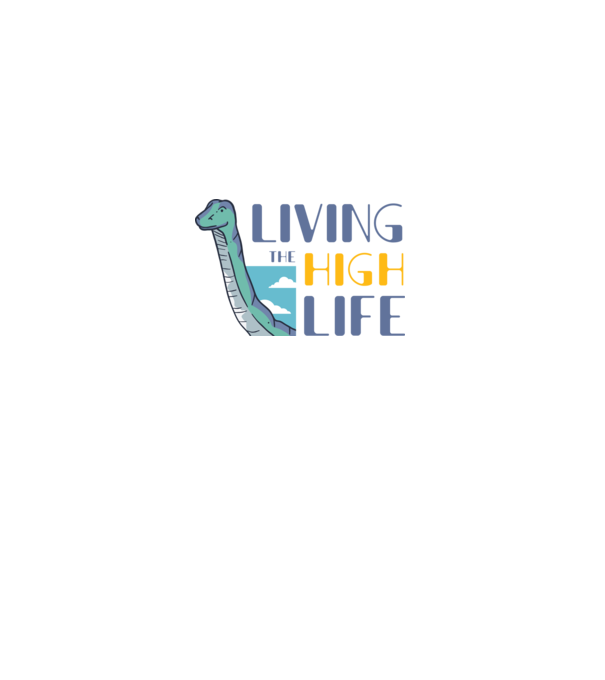 Living the High Life Dinoszaurusz minta szürke pólón