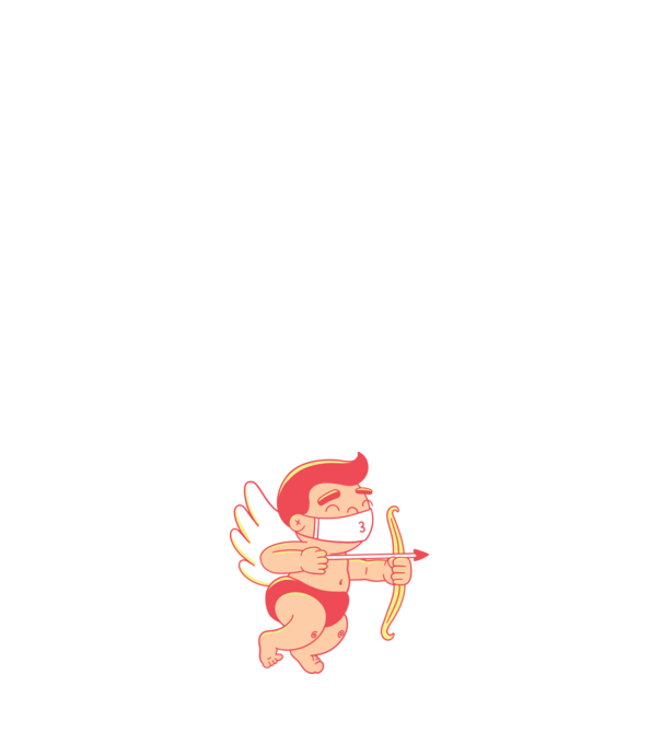 Covidos Cupido minta fehér pólón