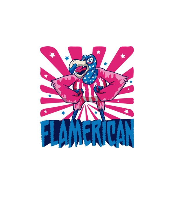 Flamerican minta fehér pólón