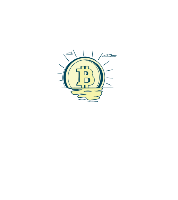 Bitcoin sunrise minta szürke pólón