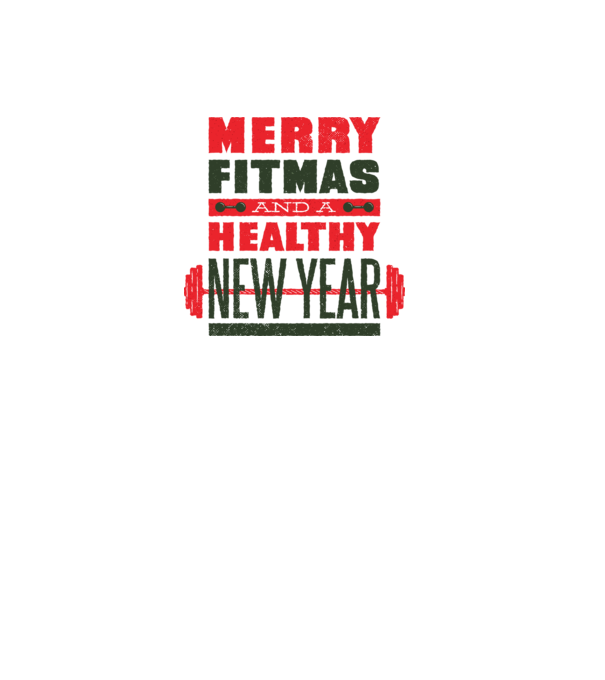 Merry Fitmas and a Healthy New Year vicces gyúrós póló minta fehér pólón
