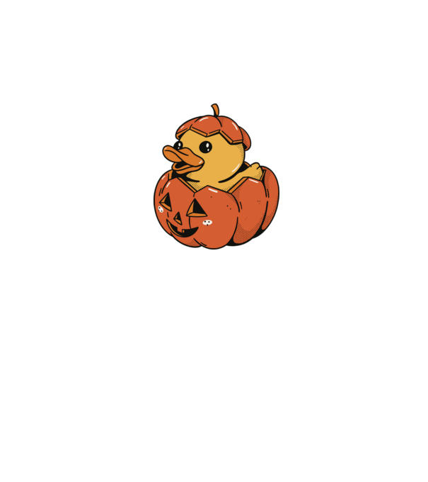 Gumikacsa Pumpkin Halloween minta szürke pólón
