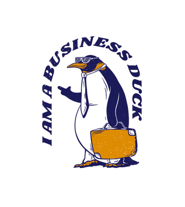 Business penguin minta fehér pólón