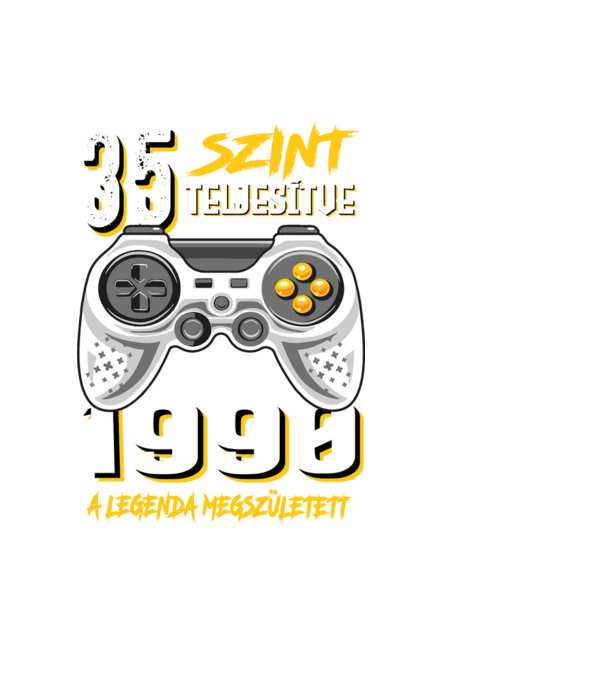 GAMER szint teljesítve 35. 1990 minta fekete pólón