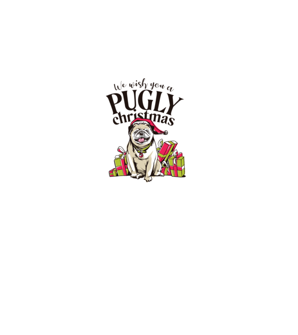 We wish You a Pugly Christmas mopszos póló minta szürke pólón