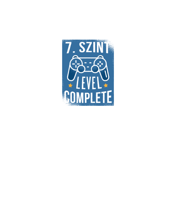 7. szint level completed minta türkiz pólón