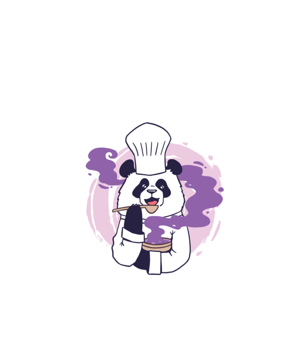 Panda Séf minta fekete pólón