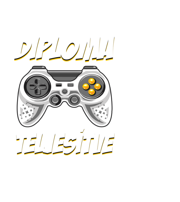 Diploma teljesítve gamer Ballagás minta fekete pólón