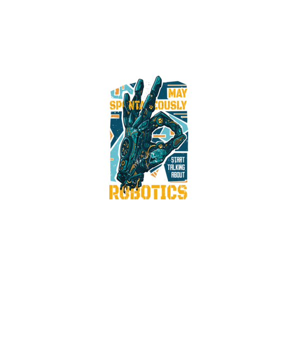 Robotkéz minta fekete pólón