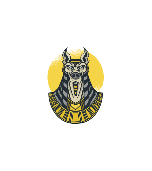 Anubis minta fekete pólón